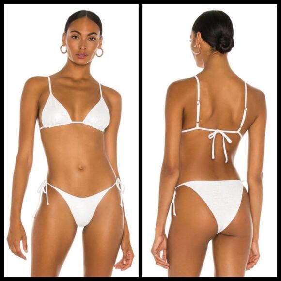 L*SPACE Brittany Bikini Top Gloss Gator (Textured Holographic print) s m l xl - Picture 10 of 13